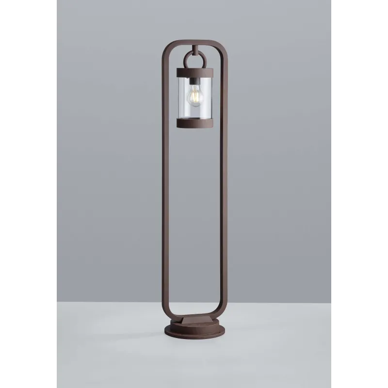 Classic rust outdoor bollard h100cm with twilight for garden TR488