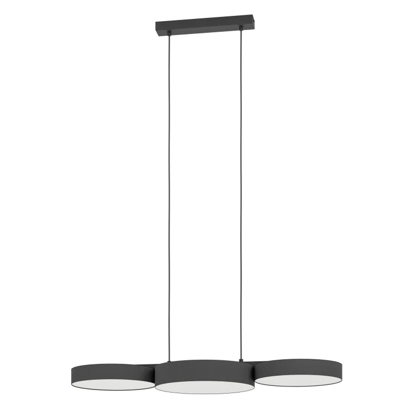 Lampadario moderno a led rgb design tessuto nero GL1685