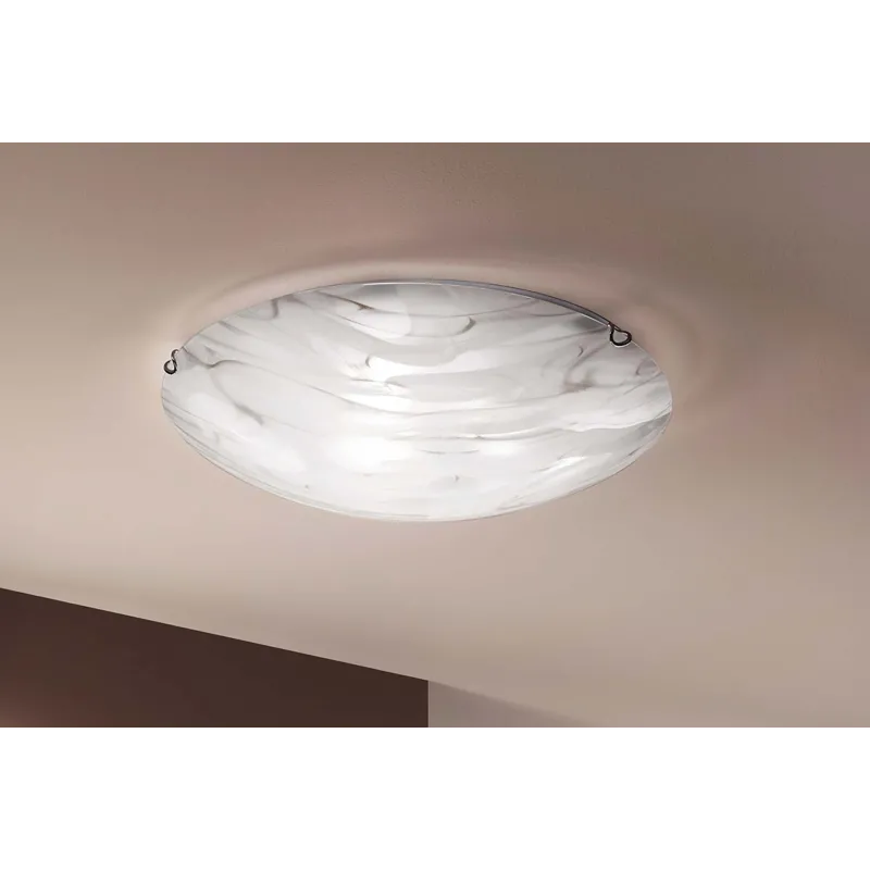 Modern glass ceiling light with marble streaks d.50cm 1 light DP312