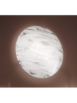 Plafoniera moderna in vetro con striature marmo d.40cm 1 luce DP313