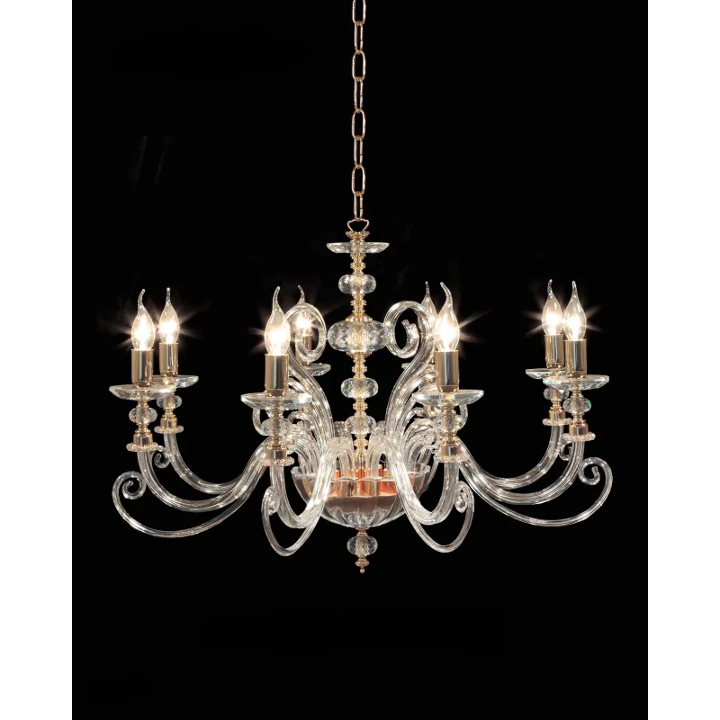 Classic chandelier in transparent gold crystal with 8 lights CL103