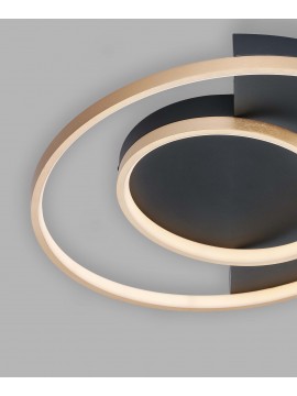 Plafoniera a led moderna design nero e oro luxury lgt 107