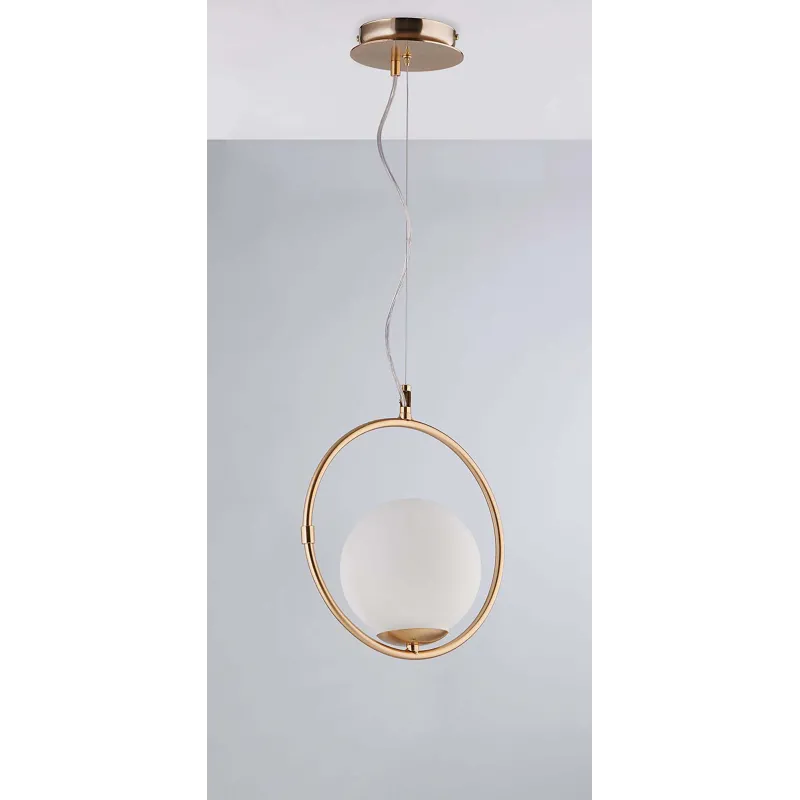 Lampadario a sospensione moderno con sfera design oro 1 luce luxury lgt 117