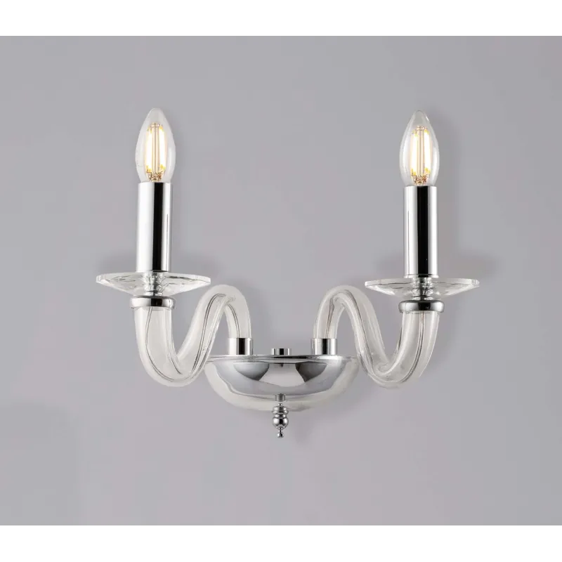 Modern wall light in transparent chrome crystal with 2 lights luxury lgt 137