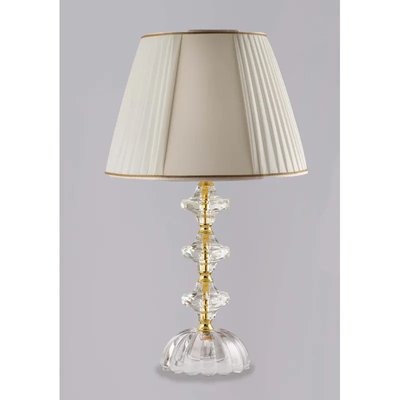 Large classic lamp in transparent gold crystal with 1 luxury light lgt 143