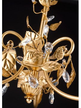 Lampadario classico in ferro battuto foglia oro a 3 luci pre Ls 168/3c