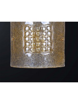 Plafoniera classica in vetro murano graniglia ambra a 2 luci BGA 3489-pl32