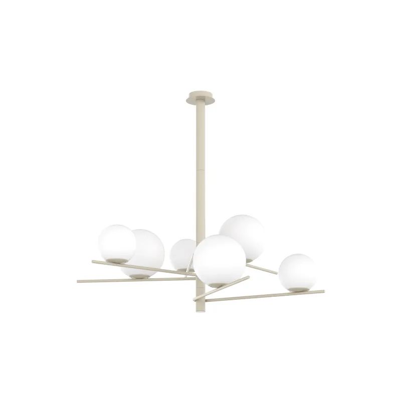 Modern sand chandelier ceiling light with white glass spheres with 6 lights tpl 0916