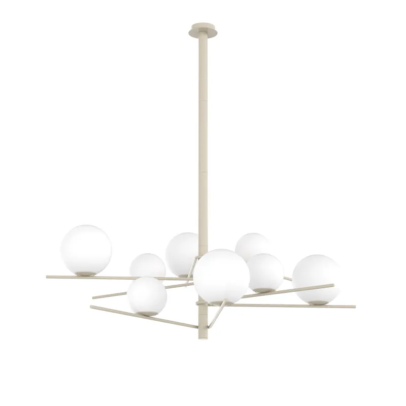 Modern sand chandelier ceiling light with white glass spheres with 8 lights tpl 0917