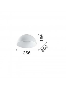 Plafoniera moderna a led design bianco cupola d.35cm DL1856