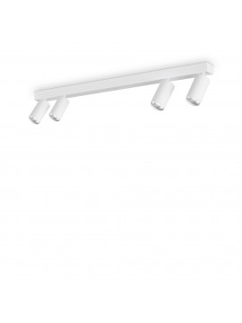 Plafoniera con faretti spot moderno design bianco 4 luci DL1881