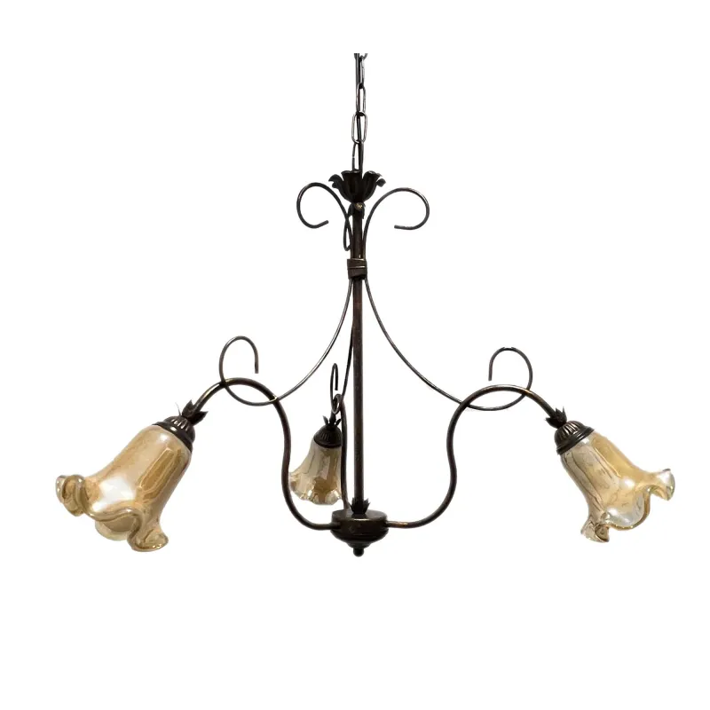 Classic wrought iron chandelier with 3 lights coll. Susy