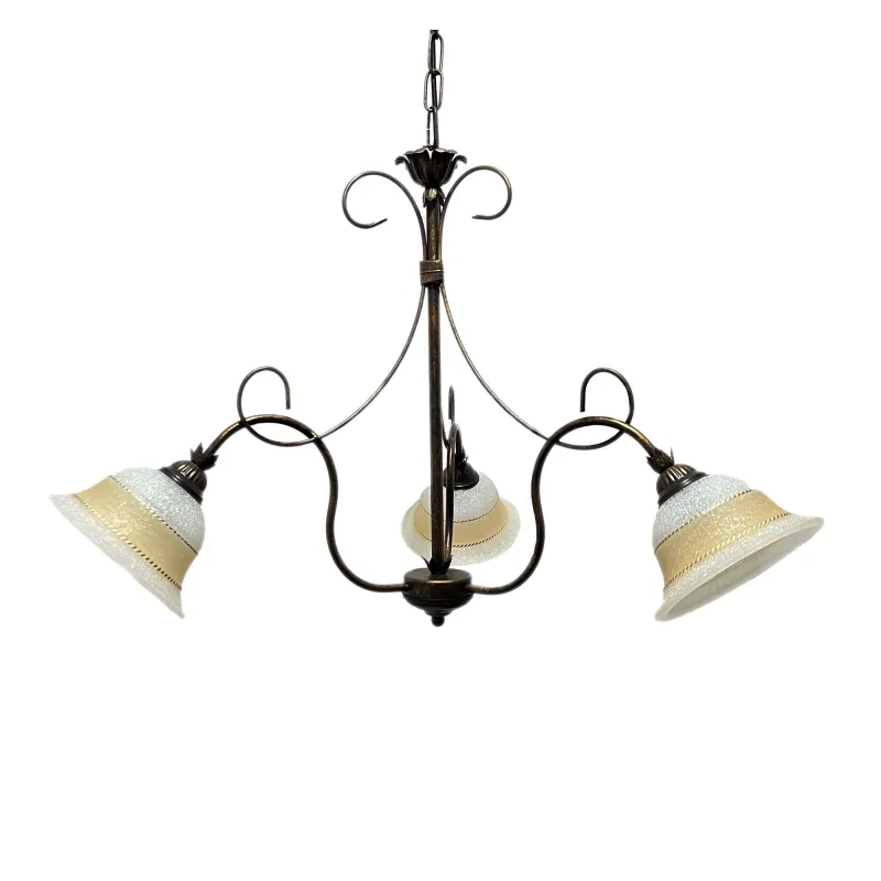 Classic wrought iron chandelier with 3 lights coll. Queen