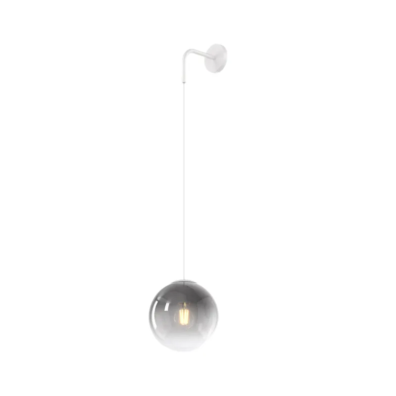 Modern 1-light smoked glass sphere suspended wall light tpl 0926