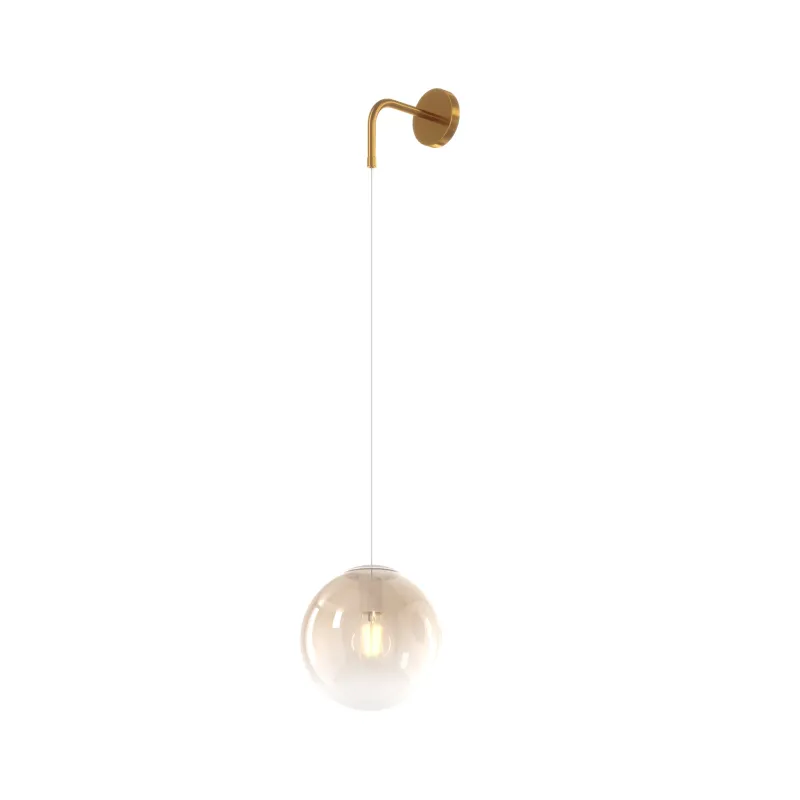 Modern 1-light amber glass sphere suspended wall light tpl 0928