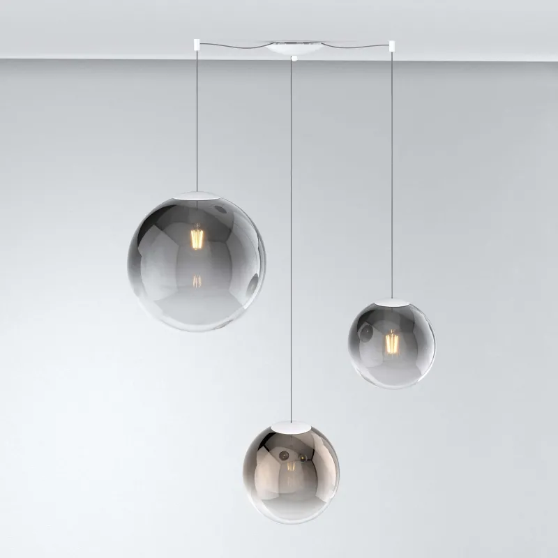 Modern pendant lamp blown glass spheres 3 lights tpl 0930