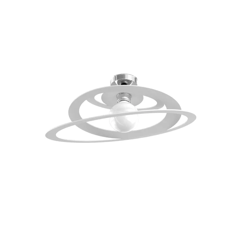 Plafoniera moderna design bianco metallo taglio laser a 1 luce tpl 1008