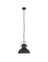 GL1802 1 Light Modern Vintage Black Wood and Metal Pendant Light