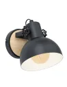 GL1803 1 Light Modern Vintage Black Wood and Metal Wall Lamp