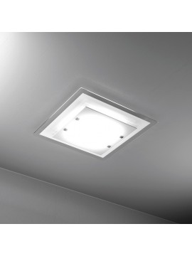 Plafoniera moderna 2 luci vetro bianco tpl 1087-pl45bi
