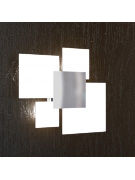 Plafoniera 4 luci moderna vetro bianco tpl 1088-pl45bi