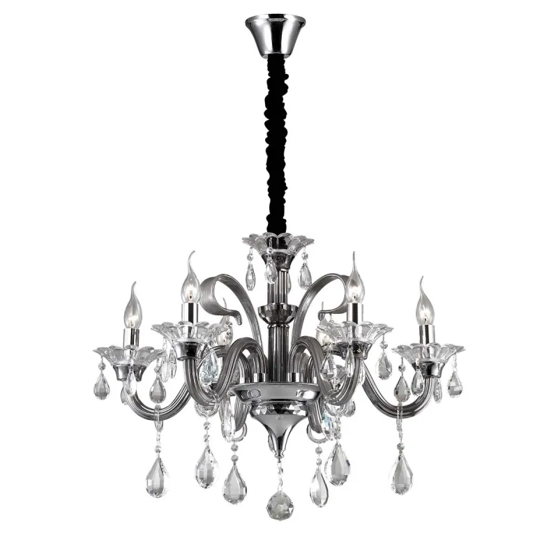 Crystal and glass chandelier 6 lights Colossal gray