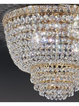 Plafoniera in cristallo classico 4 luci oro Voltolina Settat