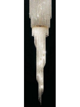 Plafoniera in cristallo classico 20 luci oro Voltolina Twister