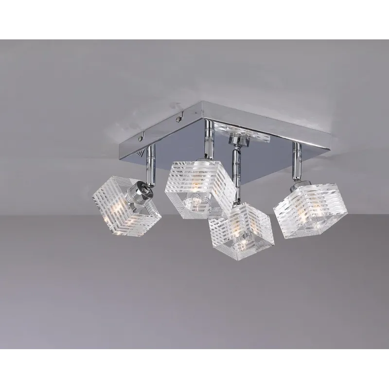 Plafoniera moderna vetro cubo 4 luci tpl 1047-pl4