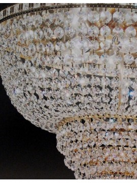 Plafoniera in cristallo classico 6 luci oro Voltolina Amsterdam