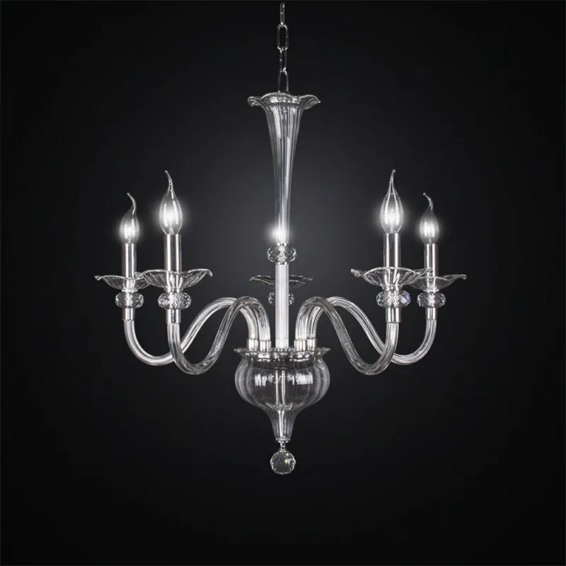 Chandelier in modern chromed crystal 5 lights BGA 2700/5