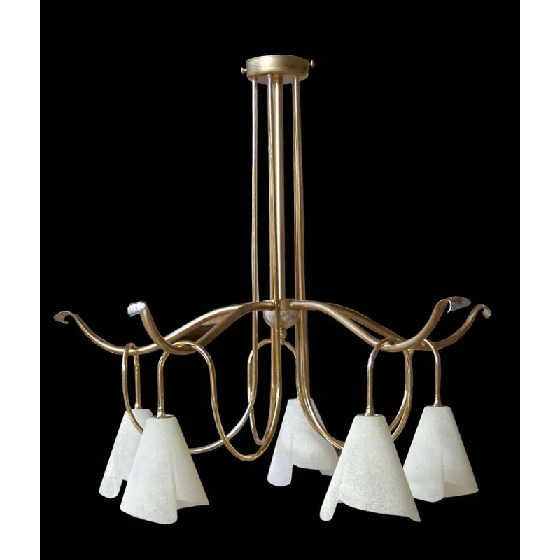 Classic chandelier in wrought iron 5 lights BGA 1397