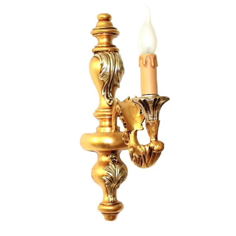 Applique classico in legno foglia oro-argento 1 luce Dbs 700/A1